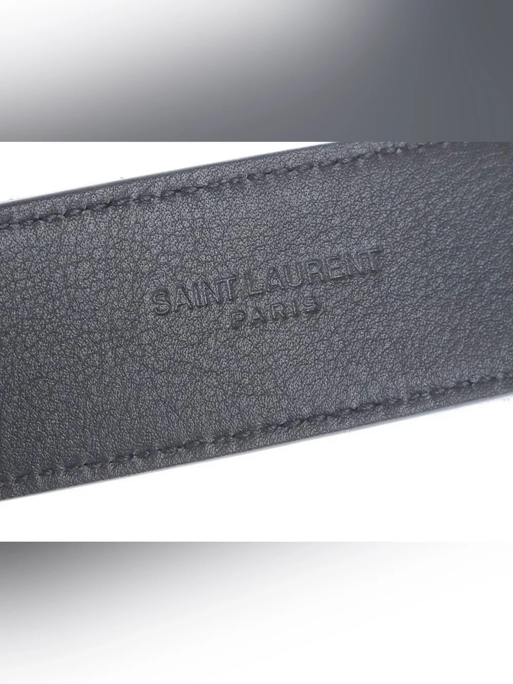 NEW YSL SAINT LAURENT LOGO CASSANDRE EMBOSSED SUEDE LEATHER BELT 100/40